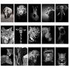 Black White Animal Wall Art Prints Unframed Modern Wild Lion Tiger Gorilla Posters for Living Room Bedroom Decor