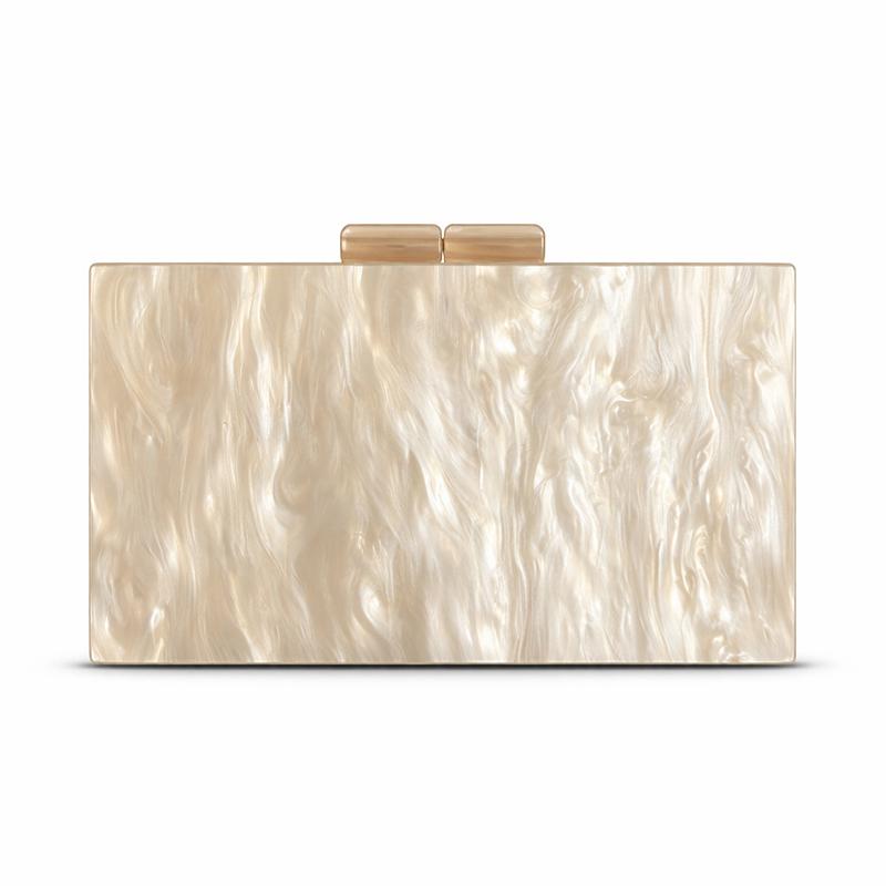 Shoulder Bag New Pearlized Acrylic Banquet Ladies Crossbody Evening Wedding Clutch Bags Crystal Original Brand Wallet Eco Pouch