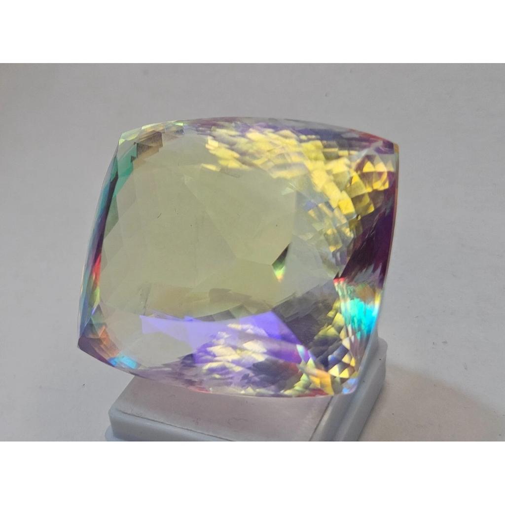 Natural Mystic Topaz 268.10 Ct Cushion Cut Certified Fabulous Loose Gemstone