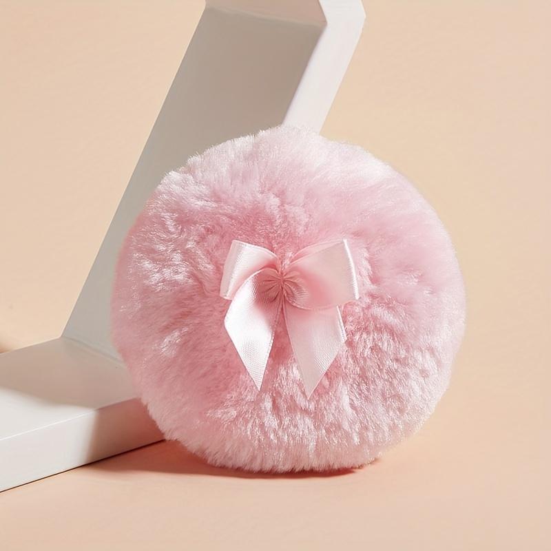 

1pc Long-Hair Loose Powder Makeup Portable Round Fluffy Puff for Loose Application, Fragrance-Free for Normal Light Beige Types розовый