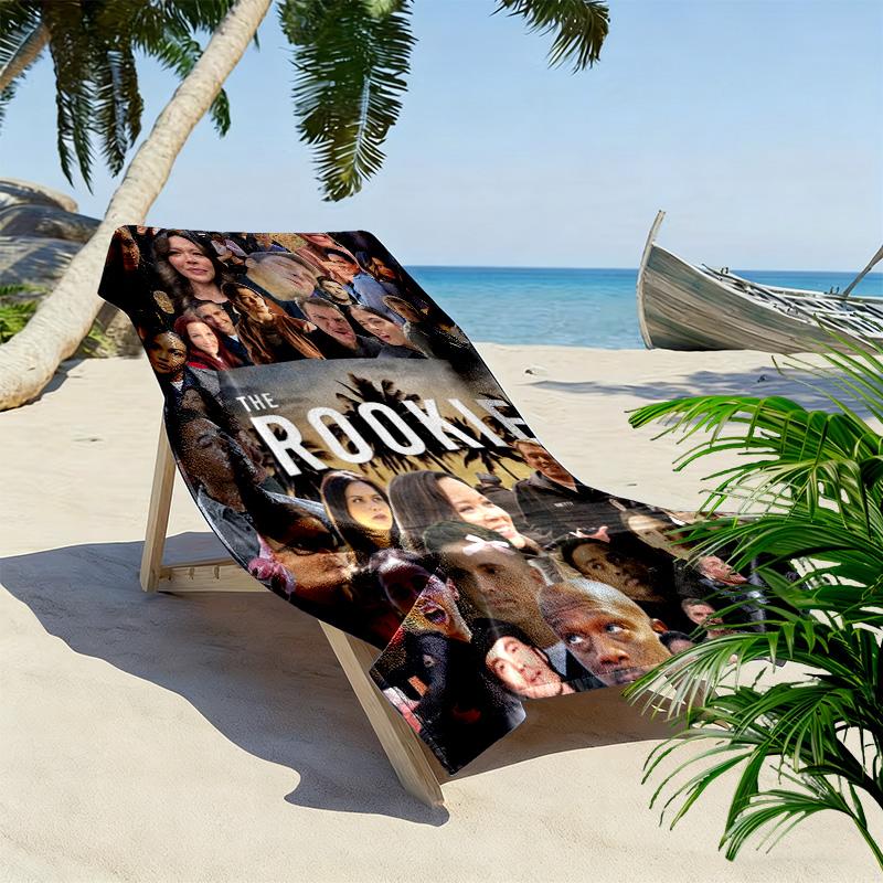 THE ROOKIE Print Beach Towel, Large Soft Quick Dry Towel for Beach Camping Swimming