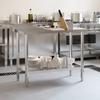 Kitchen Work Table with Backsplash 110x55x93 Cm Stainless Steel