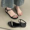Beautiful word with silver sandals women's summer new with skirt high-end flat shoes