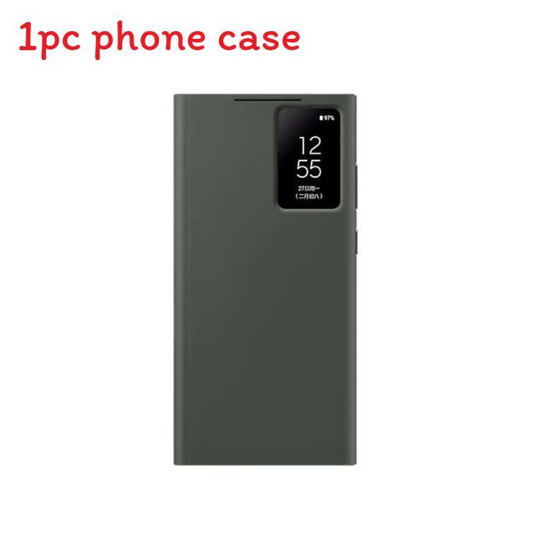Funda Cartera de Cuero tipo Flip para Samsung Galaxy S23 Ultra con Ventana Inteligente para Uso de Negocios y Moda