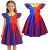 Disfraces de Cosplay de Pomni Vestido Personaje de Dibujos Animados Casual y Cómodo Estampado Digital 3D Vestidos de Verano para Carnaval y Halloween