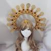 Gothic Lolita Girls KC Halo Crown Headpiece Virgin Sun Goddess Cosplay Baroque Crown Headband Women Headdress Hair Accessories