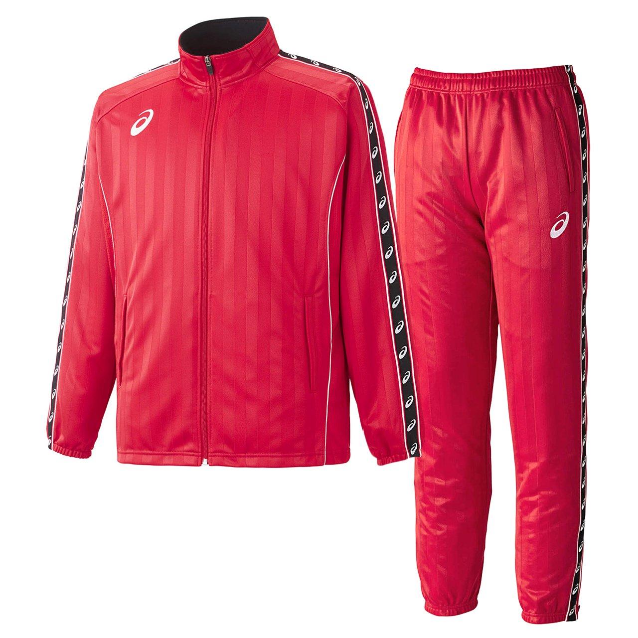 

ASICS Jacket Pants Top and Bottom Set 130 Warm-up & (Red) XST169-23-XST269-23