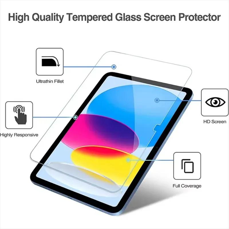 2Pcs Tempered Glass Screen Protector For iPad A16 10 9 8 7 6 Air 5 4 3 2 10.2 9.7 10. 5 10.9 Mini Pro 11 Inch Protective Film