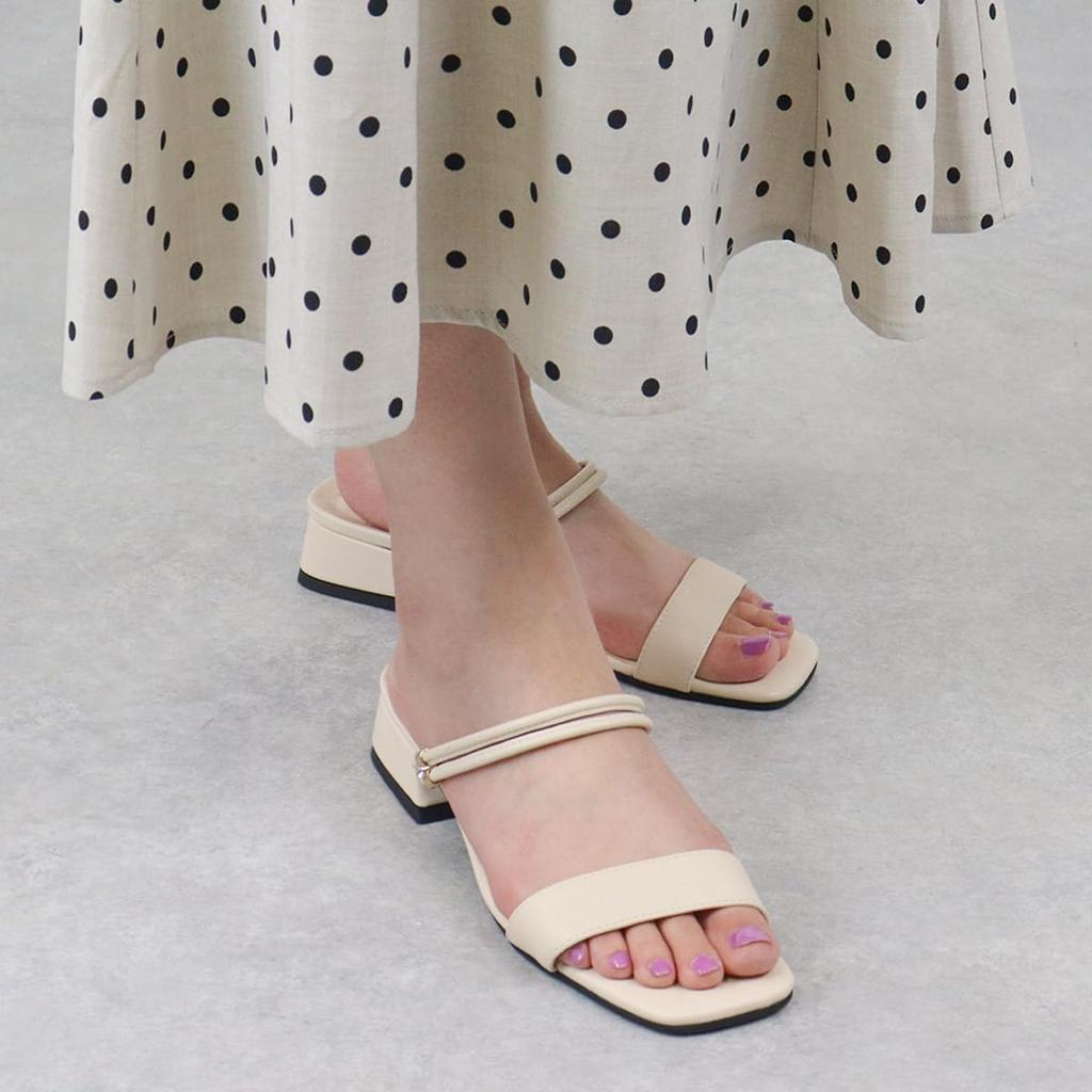 Square Toe 3cm Straps [Liberty Doll] Sandals, Sandals, Heel, 2-Way