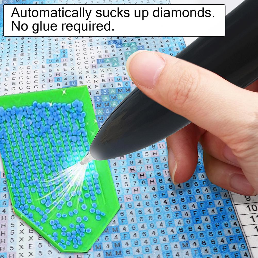 Vakuum Diamantkunst Penn Trådløs Diamantkunst Malepenn Diamantkunst Tilbehør for Voksne Gave til Diamantkunst Fans