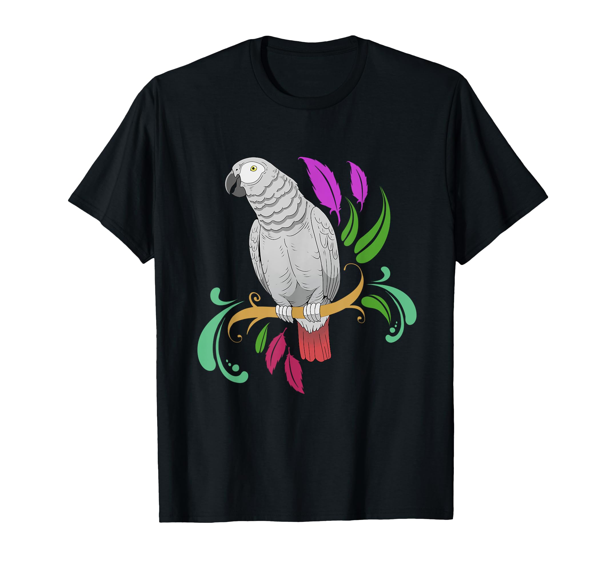 

African Gray Parrot Gift Products Pet Parrot T-Shirt чёрный