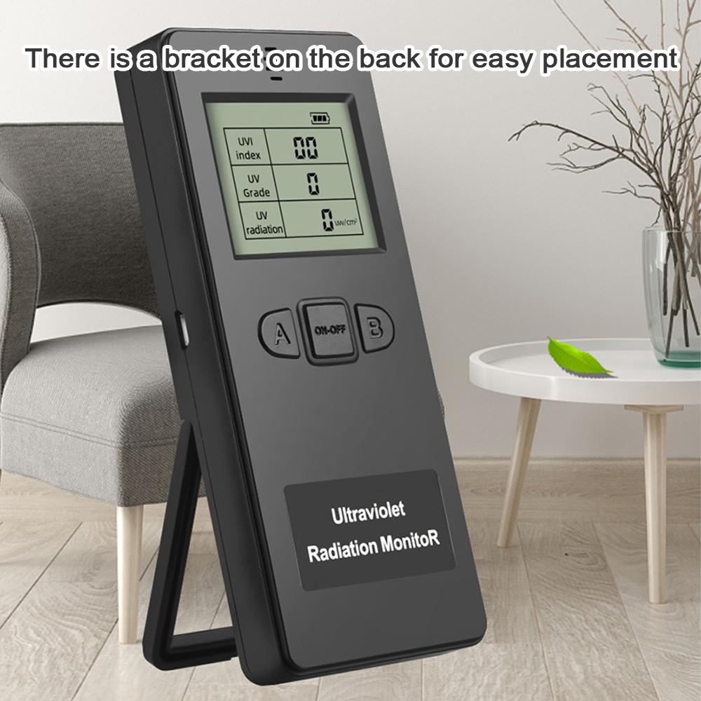 Digital Radiation Detector LCD Digital Display Screen Portable Handheld Sun Light  Detector with Bracket for Measuring Sun Light   