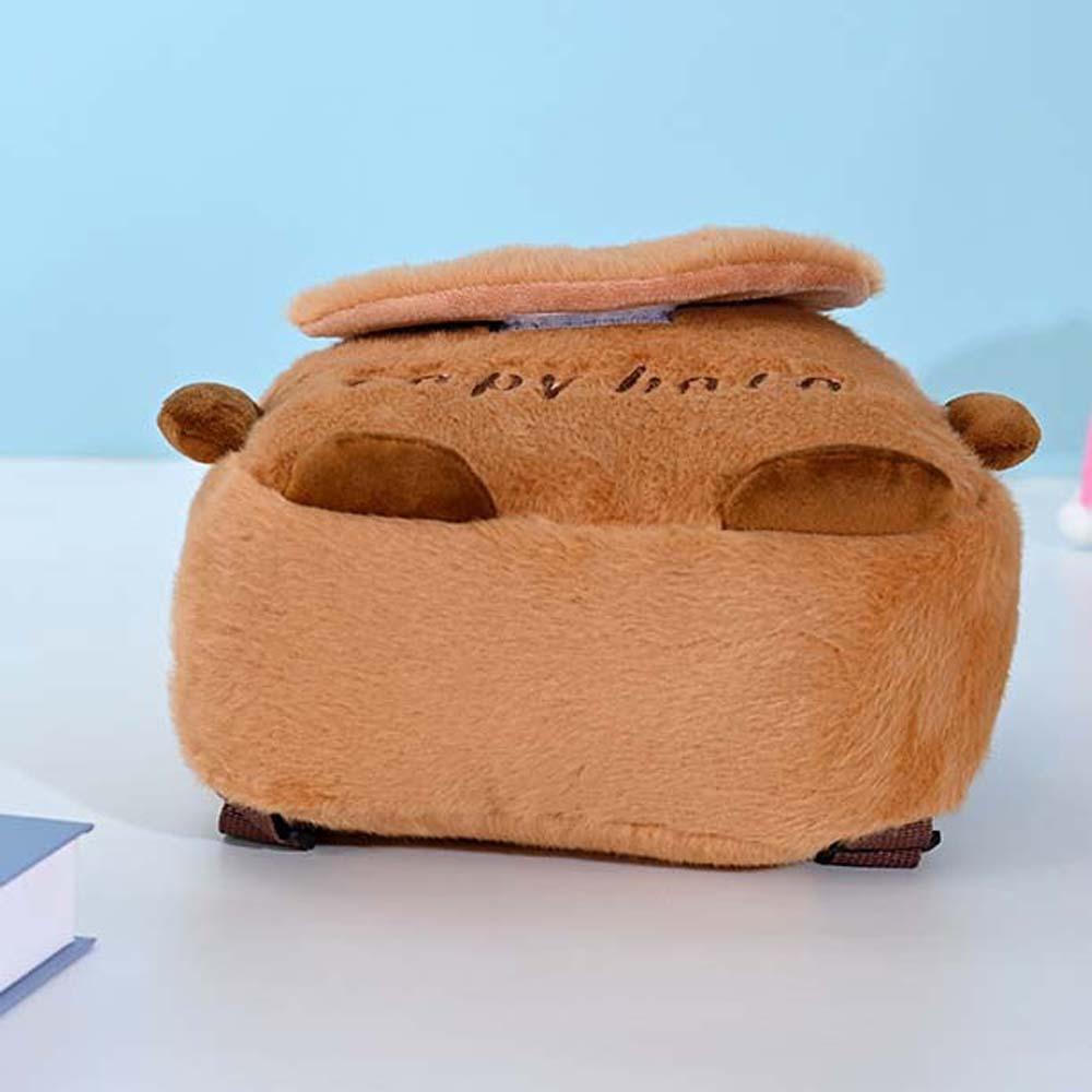 Thickened Capybara Plush Backpack PP Cotton Large Capacity School Bag Cartoon Animal Daypack  Daily