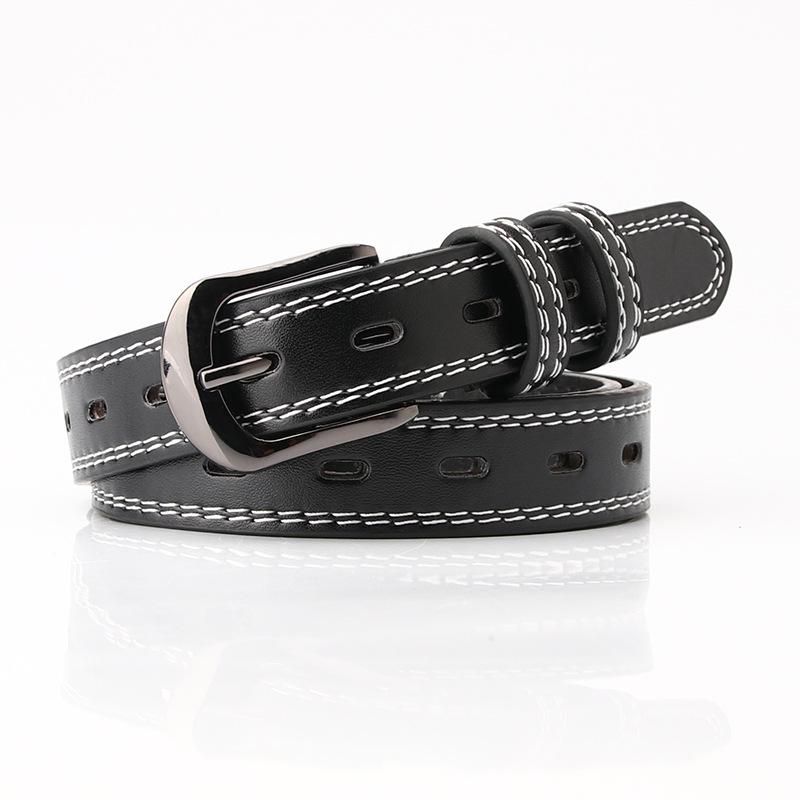 Ladies Belt Step On Double Line Decoration Fashionable Hollow Belt Women