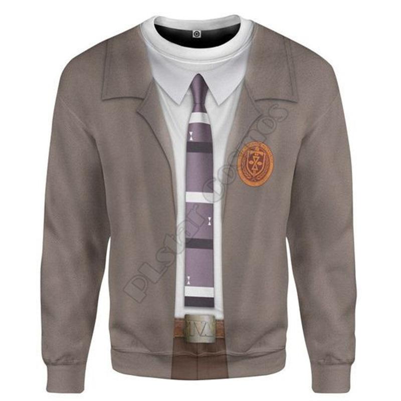 Spring and Autumn Men's Round Neck Sweater Comfortable Casual 3D Digital Tattoo Printed Long Sleeve Top