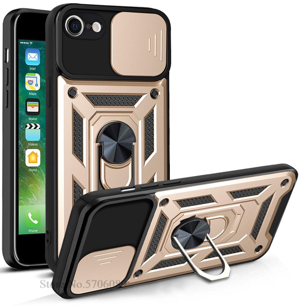 For iPhone SE 2020 Case SE 2022 SE 2 3 SE2 SE3 Shockproof Armor Lens Protector Phone Cover For iPhone 7 8 iPhone7 Case With Ring