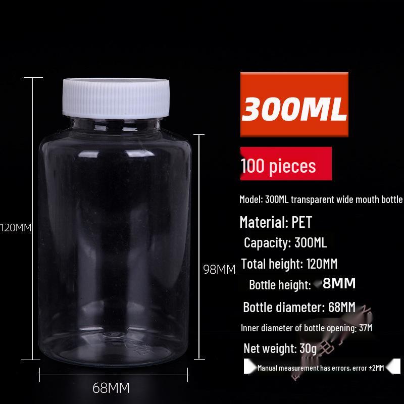Transparent 0ml Small Plastic Dispensing Bottle with Sealed Lid for Liquid Medicine Samples
