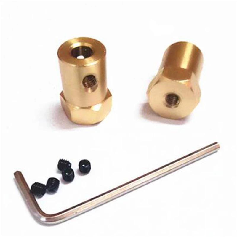 Metal Brass Model Car Wheel Hub Connector (12mm Hex, 2-8MM)