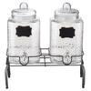 Drankdispenser 5,5L Drankdispenser voor Feesten Glas met Standaard 2 STuks