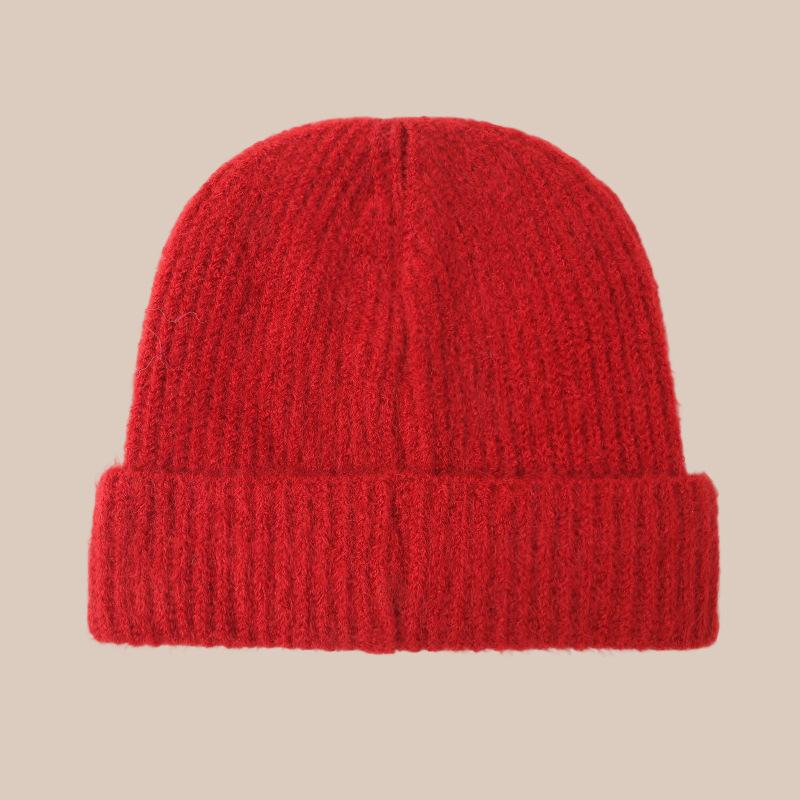Women's New Style of Wool Hats In Autumn and Winter Big Head Circumference Loose Knitted Pile Hats Versatile Small Cold Hats Showing Off Their Faces