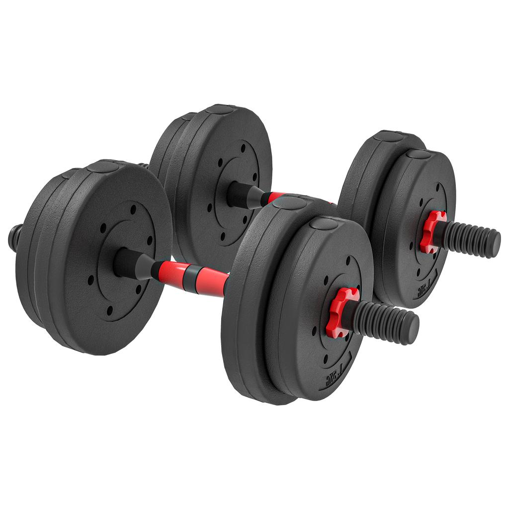 15kg 2 in 1 Adjustable Dumbbells Weight Set, Dumbbell Hand Weight Barbell for Weight Training, Black