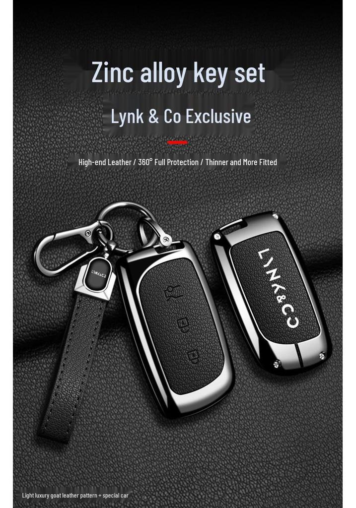 Lynk & Co Car Key Cover for 2022-2023 Models: 06, 01 New Energy, 05, 09 with Premium Shell and Buckle