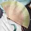 Home Decoration Carved Handle Bamboo Folding Fan Handhold Vintage Chinese Fan with Tassel Dance Fan Ladies
