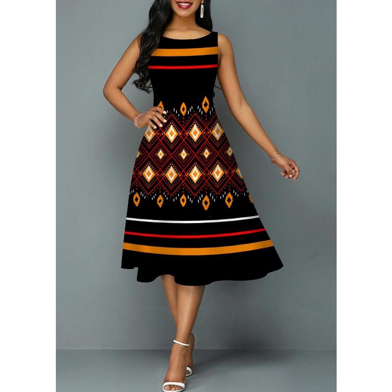 IHUASU Fashion Summer Spring 1/2 Sleeves  O-Neck Casual Dresses