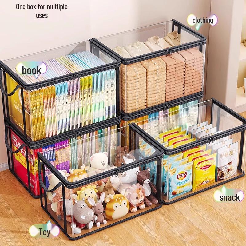 Extra Thick Transparent Book Storage Box for Classrooms and Homes
