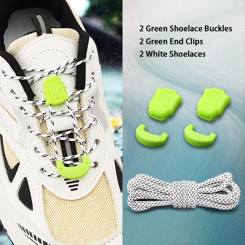 Druck-Zug-Verschluss Schnürsenkel ohne Binden Reflektierende Elastische Schnürsenkel Anti-Rutsch Ersatz für Sneaker & Freizeitschuhe 120/140/160cm Länge