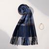 Winter 100% Cashmere Scarf Men Warmer Shawls And Wraps Echarpe Pashmina Blue Plaid Scarves Male