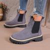 Women's Wide Width Ankle Boots, Round Toe Fashion Winter Booties, European Style Short Boots for Women