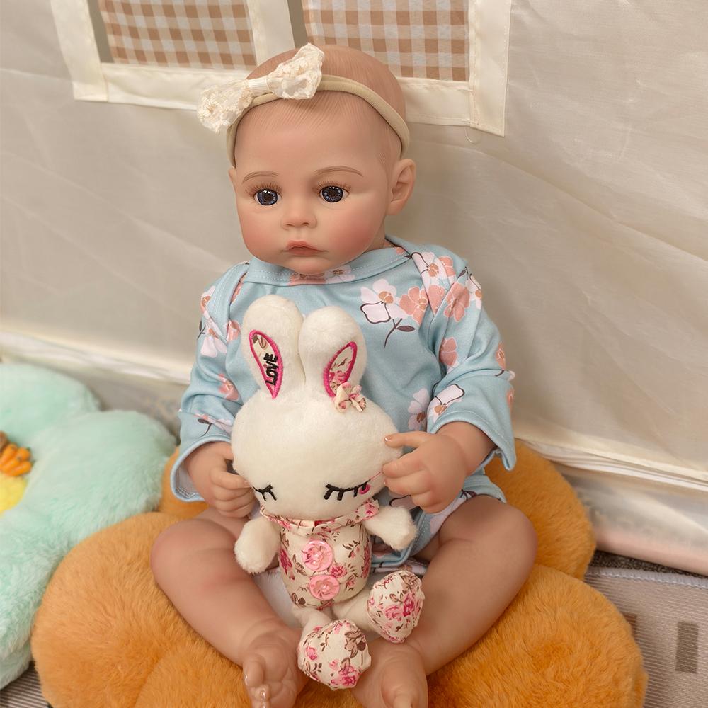 Lebensechte Reborn-Babypuppe - 48cm Realistisches Frühchen-Neugeborenes Mädchen mit offenen Augen - Perfektes Geschenk für Kinder ab 3 Jahren