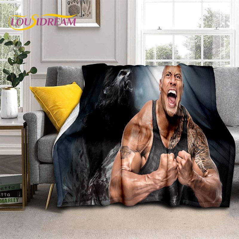 La Roccia Dwayne Johnson Attore Coperta Morbida in Flanella, Coperta da Lancio Coperta Confortevole per Picnic Letti Divano Casa Camera da Letto Regalo