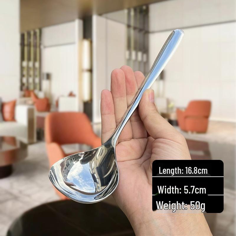 304 Stainless Steel Long-Handle Thickened Soup Spoon for Hotels & Home Kitchens