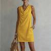 New Summer Plain-color Fitted Sleeveless Halter-neck Dress for Women