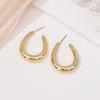 New product gold stud earrings light luxury retro geometric earrings feel fashionable and simple C-shaped gold stud earrings