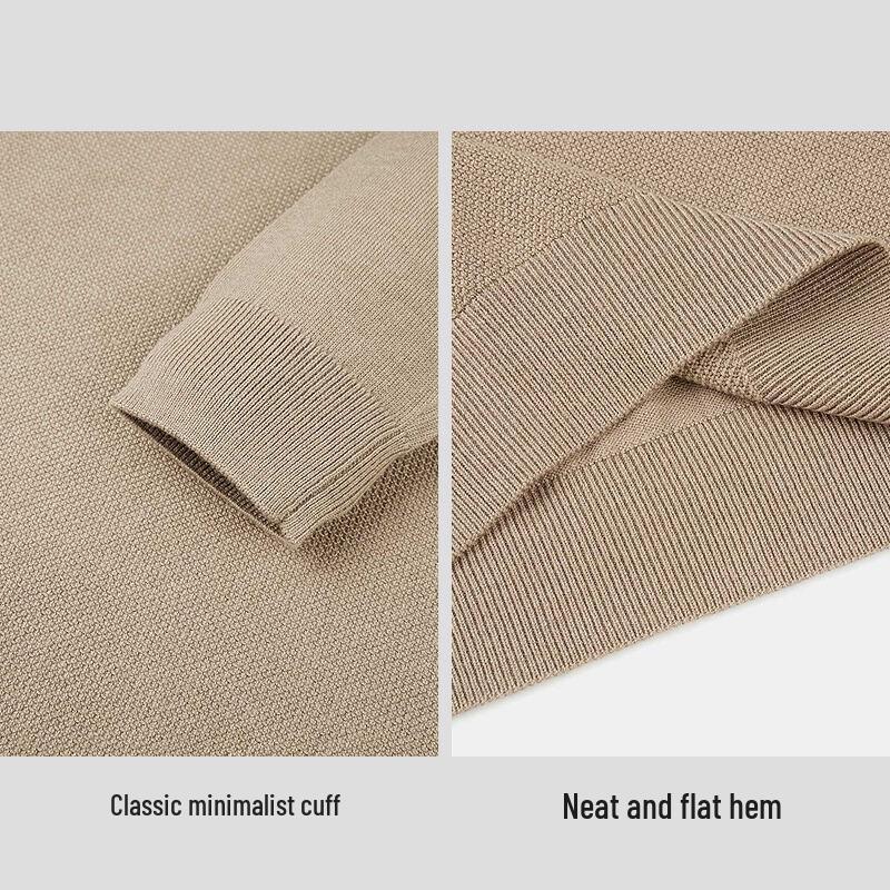 HLA Men's Solid Color Business Casual Knit Sweater