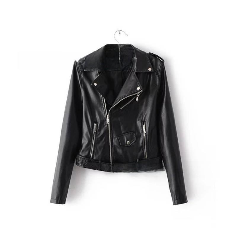 Crossborder 2025 Womens Punk Leather Jacket With Pu Splicing For Streetwear Fashion
