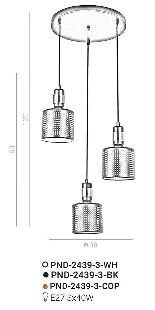 Lampa wisząca Restenza PND-2439-3-WH Italux