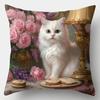 VIKAMA Cute Cat Theme Throw Cushion Set for Living Room Sofa Cushion Cover Soft and Comfortable for Bedroom Decoration