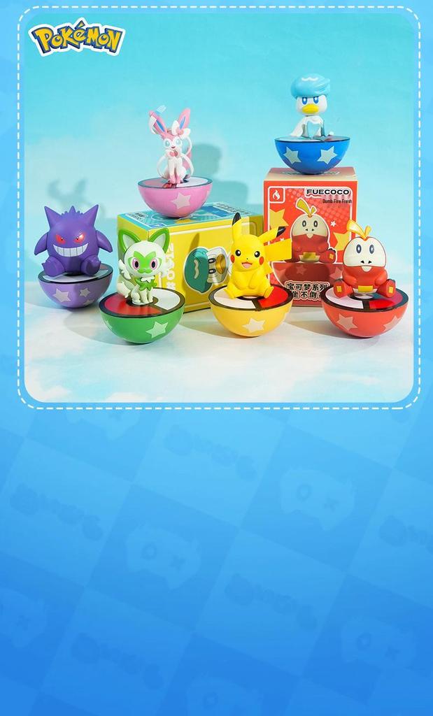 Pokémon Sitting Figurine Series: Roly-poly Decompression Toy for Home or Office Decor