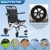 17.7 Inches Transport Wheelchair Lightweight Foldable Wheelchair Portable Aluminum Alloy Travel Wheelchair with Handlebar Brake Lever for Adults