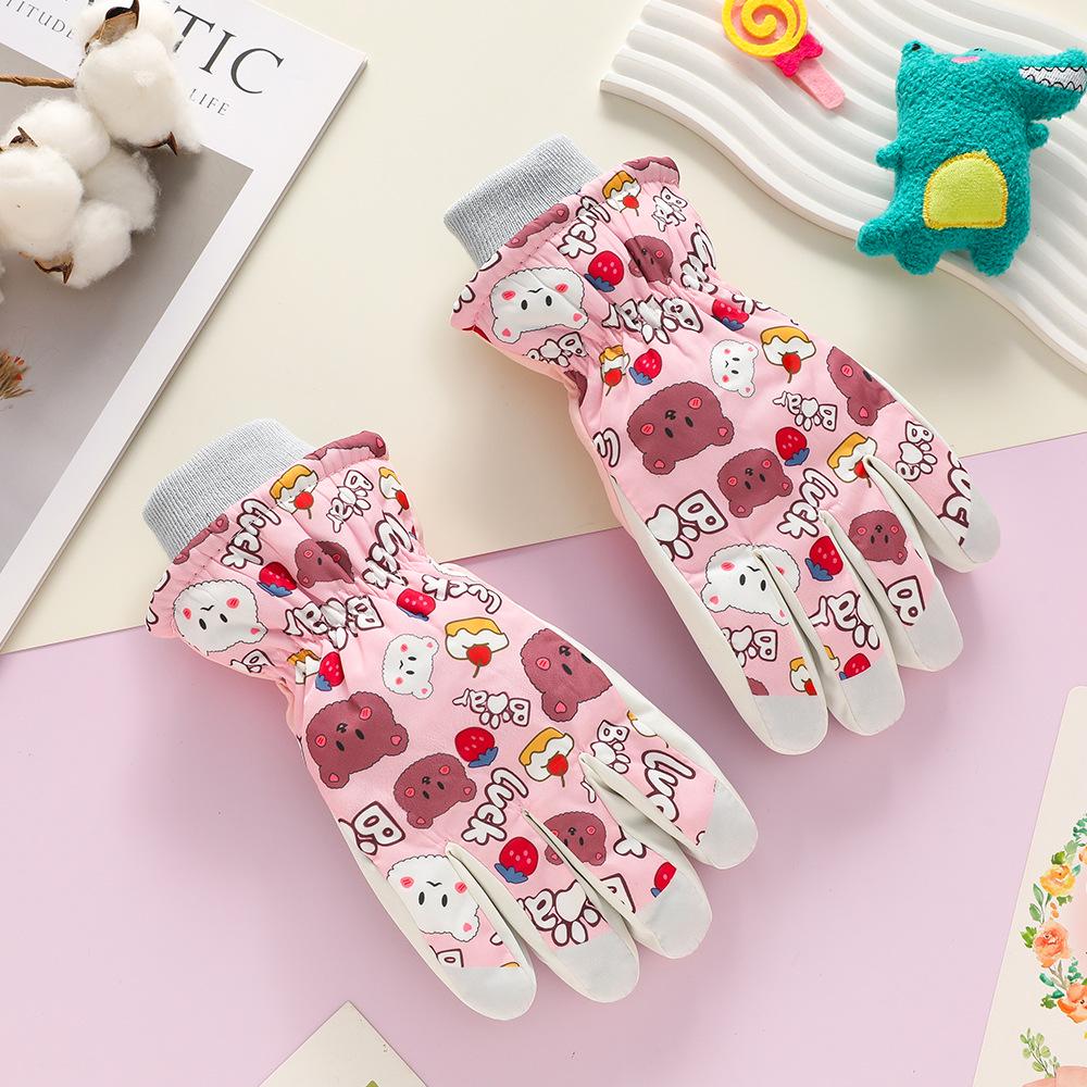 Windproof Children's Winter Ski & Cycling Gloves - Water-Repellent, Fleece-Lined, Cold-Resistant for Boys & Girls