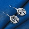 Luxury 925 Sterling Silver Exquisite Openwork Tree Earrings for Women, Fashion Gift Jewelry Wedding Accessories