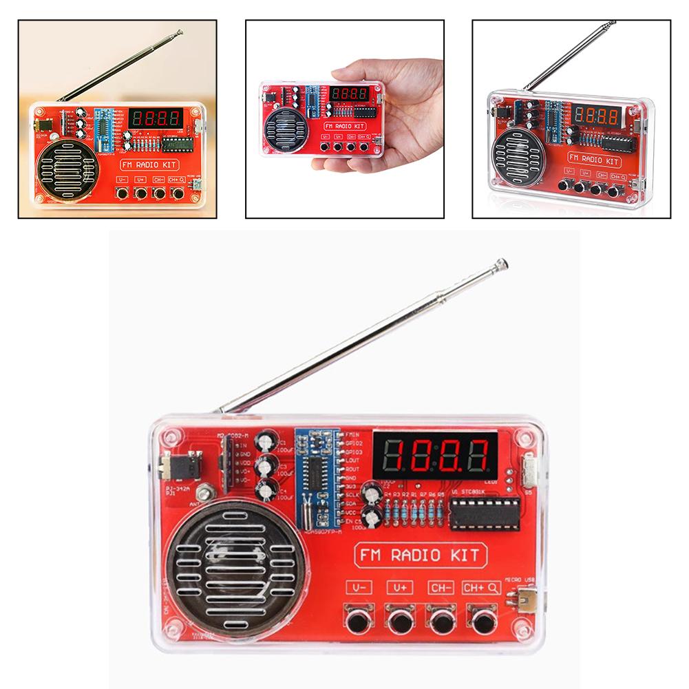 DIY Electronics Kit, FM Radio Building Kit, Circuit Board, Components, 87-108MHz Receiver, RDA5087 Chip, 3W Speaker With Antenna