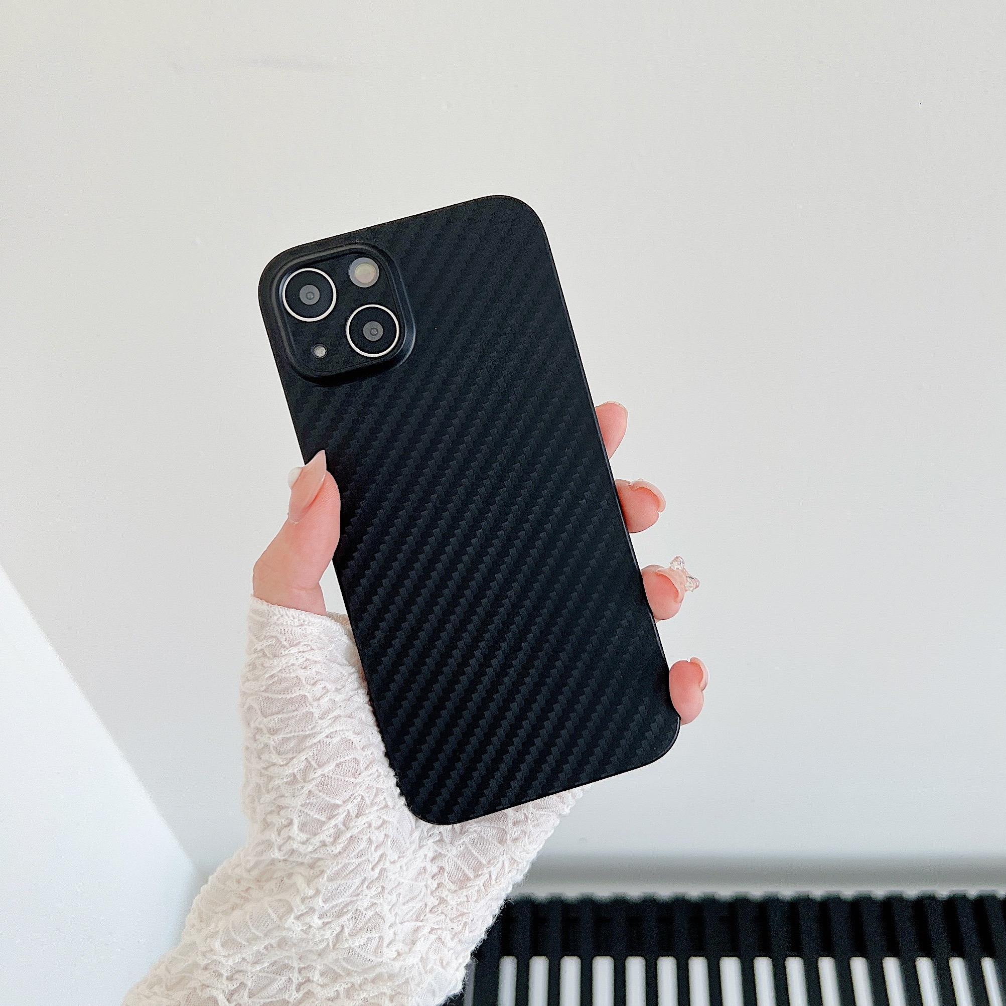 

0.3mm Ultra Thin Case On For iPhone 14 13 12 Mini 11 Pro Max XR X XS Max 6 6S 7 8 Plus SE Carbon Fiber Frosted Hard Shell Cover For iPhone 14Pro Max чорний