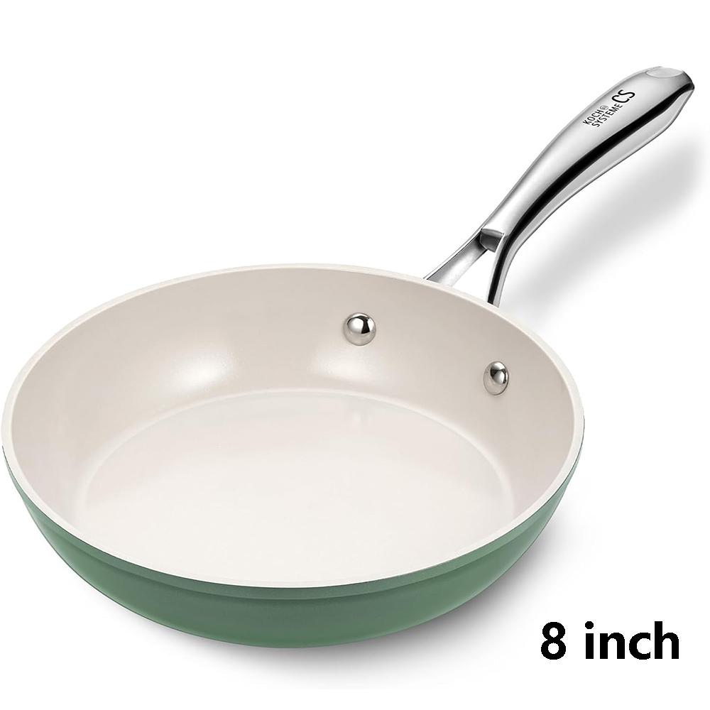 

LMETJMA CS Nonstick Frying Pan Skillet Non Stick Skillet Kitchen Omelet Pan with Ceramic Coating Compatible with Induction