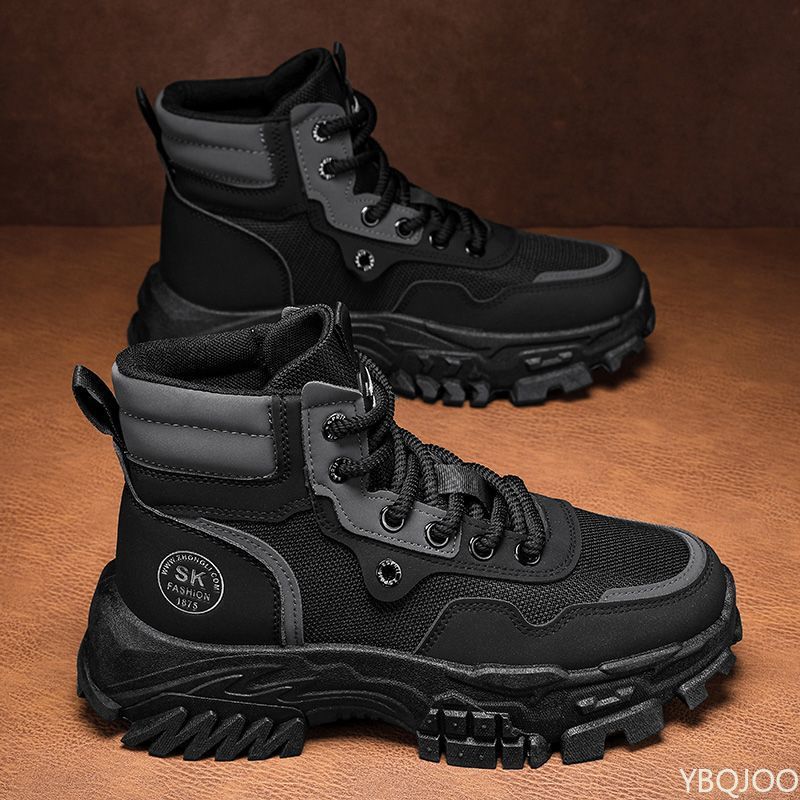 Retro Workwear Men's Boots 2024 Autumn High Top Casual Breathable Mountaineering Wear-resistant Anti Slip Men's Shoes Zapatos