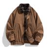 Men S Fake Two Piece Jacket Loose Fit Turn Down Collar Vintage Style Plus Size For Spring Autumn